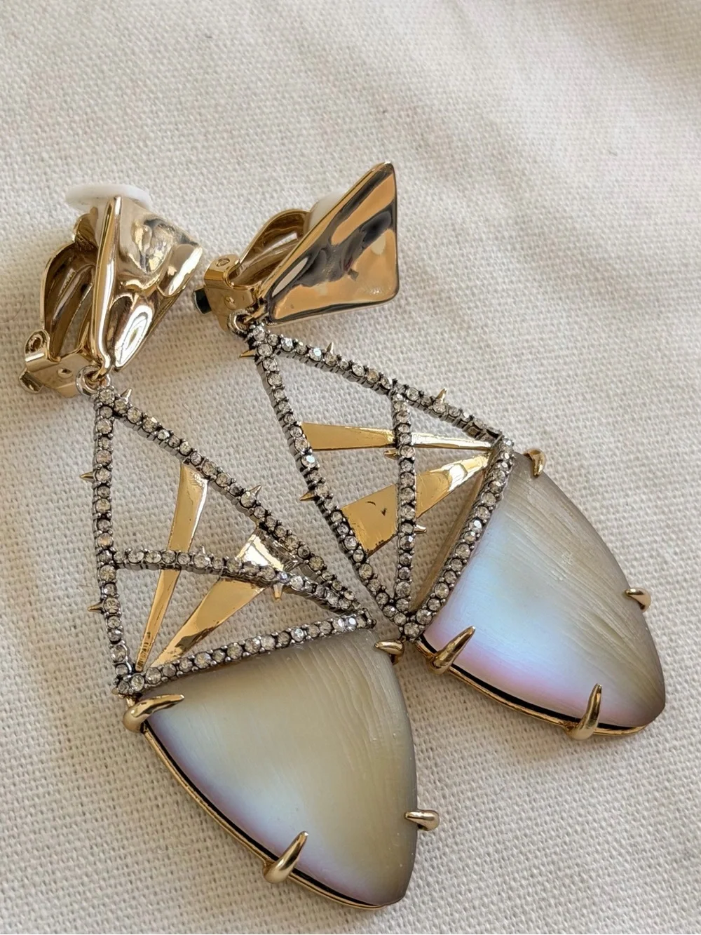 LIKE NEW. Alexis Bittar Crystal Drop Clip Earrings